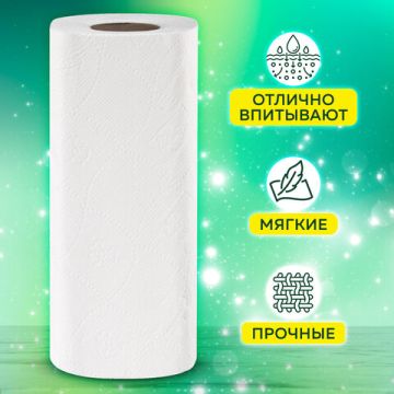 Полотенца бумажные бытовые рулон 2-сл (4х18м) 22х23см белые ЛАЙМА 1/6 (клиент)