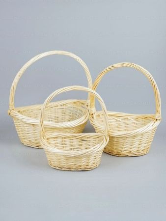 Корзина плетеная 37х28х37см выбеленная плетеная ива М 1/1