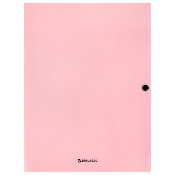 Папка-конверт А4 с кнопкой 600мкм 3 клапана ассорти BRAUBERG Pastel 1/8/96