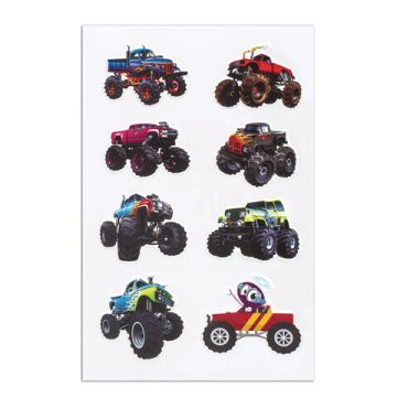 Наклейки зефирные Машины 10х15см многоразовые ЮНЛАНДИЯ 1/48