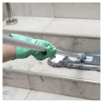 Резиновые перчатки КЩС латексные прочные х/б напыление разм 7,5-8 зеленые HQ Profiline 1/50