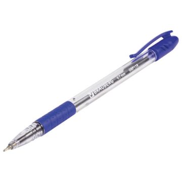 Ручка шариковая масляная синяя 0,7мм линия 0,35мм корпус прозр, BRAUBERG Glass 1/12/1200