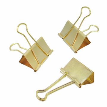 Зажимы для бумаг BRAUBERG EXTRA, КОМПЛЕКТ 12 шт, 32 мм, на 140 л, золотистые, европодвес 1/5/10