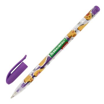 Набор гелевых ручек 12цв узел 1мм линия 0,7мм неон BRAUBERG KIDS CUTE ANIMALS 1/12