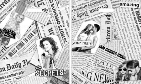 Пакет с вырубной ручкой (38х45)-60 Газетный микс ламинат Тико 50/500