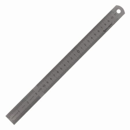 Линейка 30см металлическая BRAUBERG 1/20/200