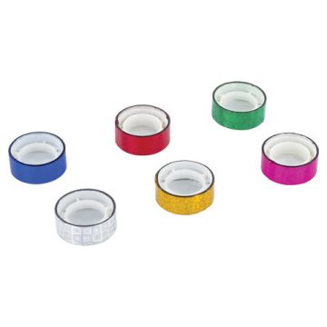 Клейкие ленты 15мм х 5м декоративные 6шт ассорти №1 блистер  ОСТРОВ СОКРОВИЩ 1/20/160