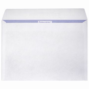 Конверты С5 162х229мм 80г/м2 отрывная лента Куда-Кому внут.запечатка BRAUBERG 100/1000 (Клиент)