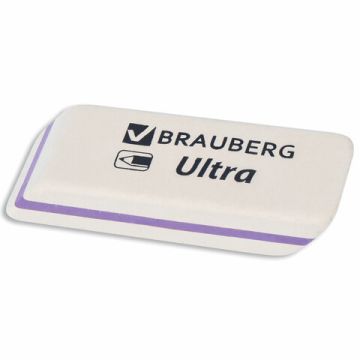 Ластик 50х14х8мм натуральный каучук белый BRAUBERG Ultra 1/40