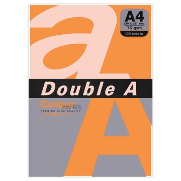 Бумага А4 100л 75г/м2 ярко-оранжевая DOUBLE 1/25 (Клиент)