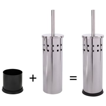 Ерш для унитаза ЛАЙМА, с подставкой, нержавеющая сталь, зеркальный 1/24 (клиент)