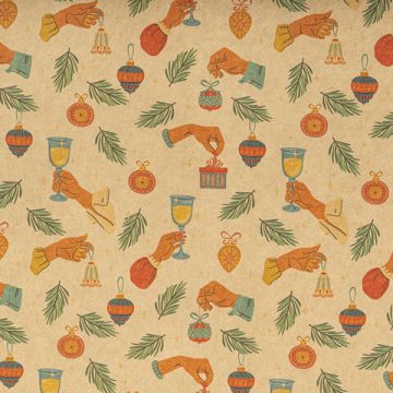 НГ Бумага упаковочная 70х100см ЗОЛОТАЯ СКАЗКА Christmas Kraft 10дизайнов 1/50