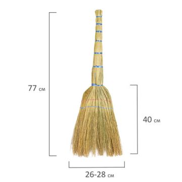 Веник Сорго 2-х прошивной Бюджет 310-330 г ширина метелки 26-28см длина 77см 1/1 (вывод)