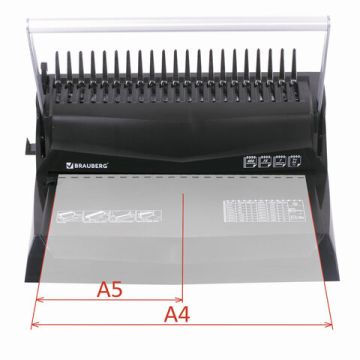 Переплетная машина д/пласт. пружины BRAUBERG пробив. 12л, сшив. до 450л 1/4 (Клиент)