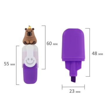 Набор текстовыделителей с топперами Капибары 6шт неон линия 1-4мм 1/12 (Под заказ)