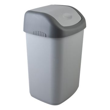 Ведро-контейнер для мусора 14л+КРЫШКА серое (в55хш30хг28см) 1/10 (Клиент)
