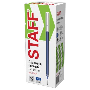 Стержень гелевый STAFF Basic GPR-232, 135мм, СИНИЙ, узел 0,5мм, линия 0,35мм, 170231