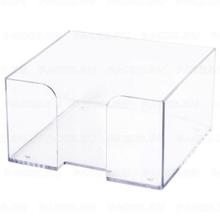 Подставка для бумажного блока 90х90х50мм пластиковая прозрачная BRAUBERG 1/20