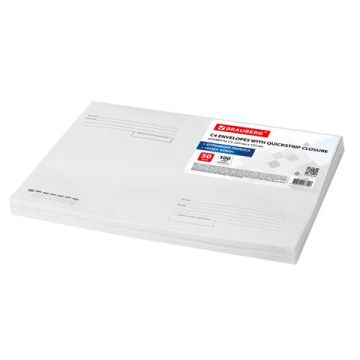 Конверты С4 229х324мм 100 г/м2 отрывная полоса 50шт STRIP Куда-Кому плотные 1/10 (клиент)