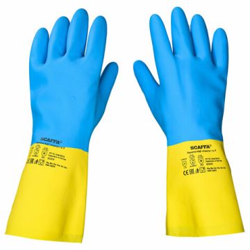 Перчатки спец латексно-неопреновые х/б напыление р9 L SCAFFA Спектр КЩС-1 1/12 (Клиент)