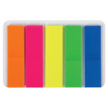 Закладки клейкие пластиковые 45х12мм 5цв х20л неон ЮНЛАНДИЯ 1/48 (Клиент)