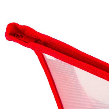 Папка для тетрадей А5 пластик молния сверху прозрачнаякрасная Пифагор 1/50